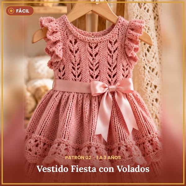 Vestido Fiesta con Volados
